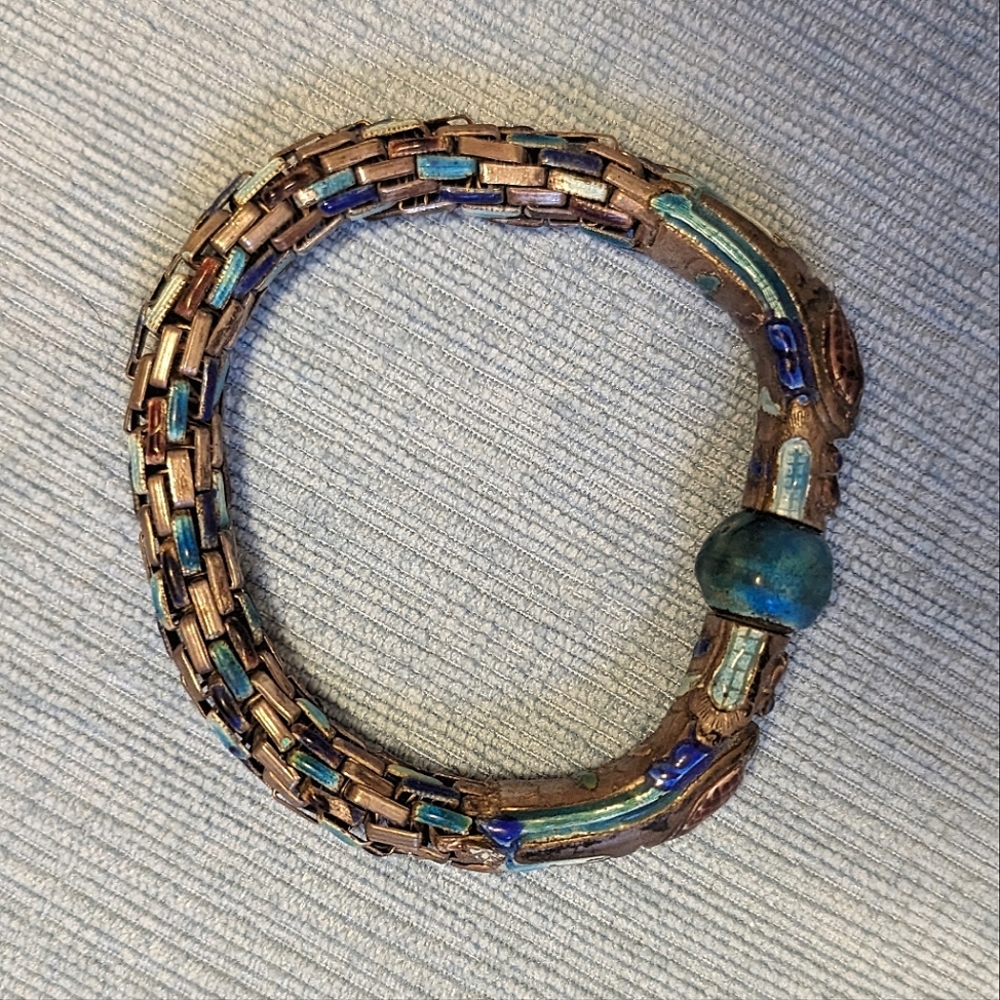 One-of-a-kind vintage silver dragon bracelet